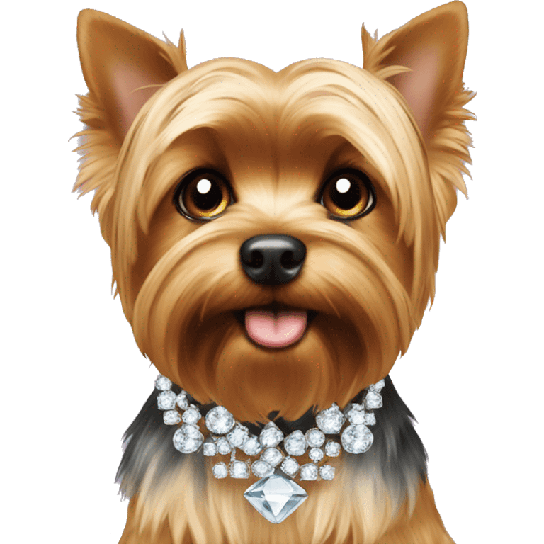 Yorkie into the diamonds emoji