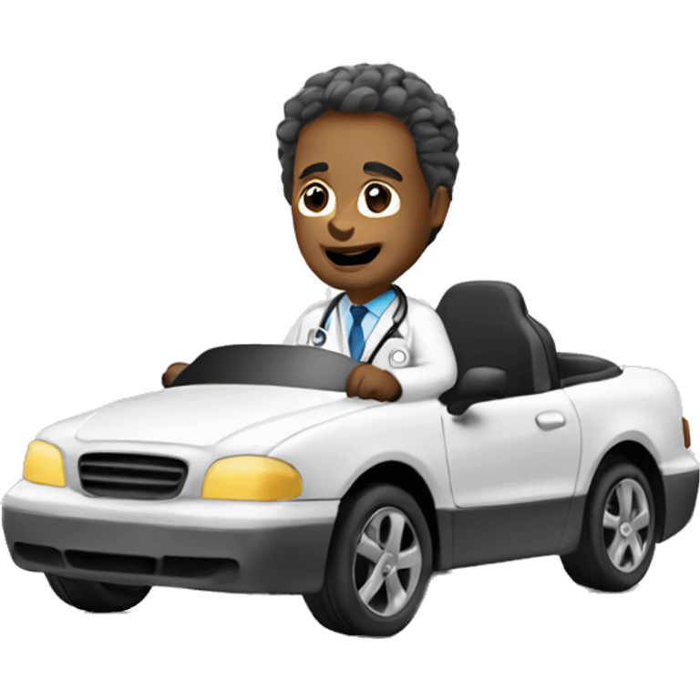 Doc driving a car emoji