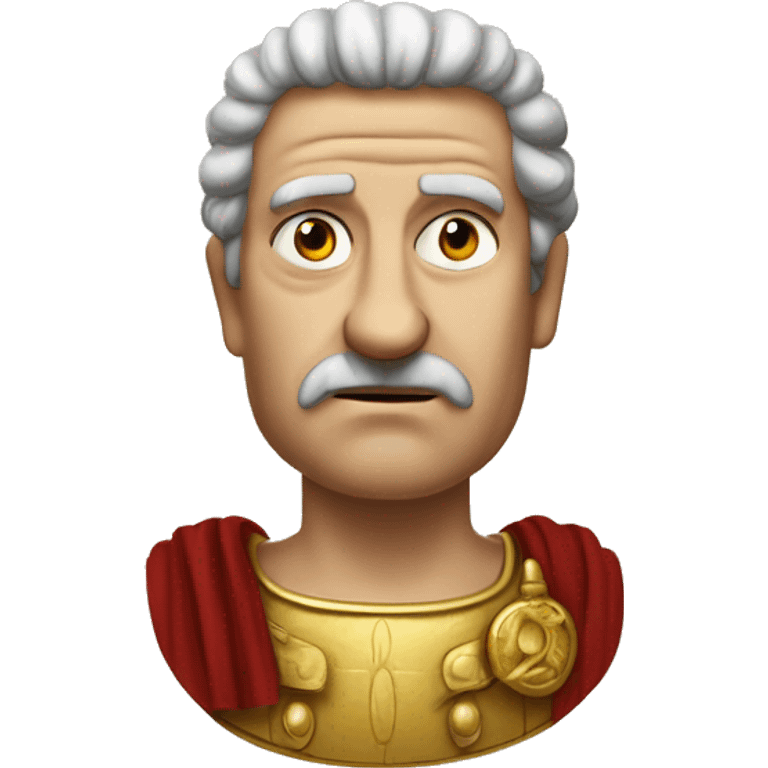 Nervous Emperor: A Roman emperor sweating, with a forced smile and restless hands, as if worried about an impending revolt or tough decision. emoji