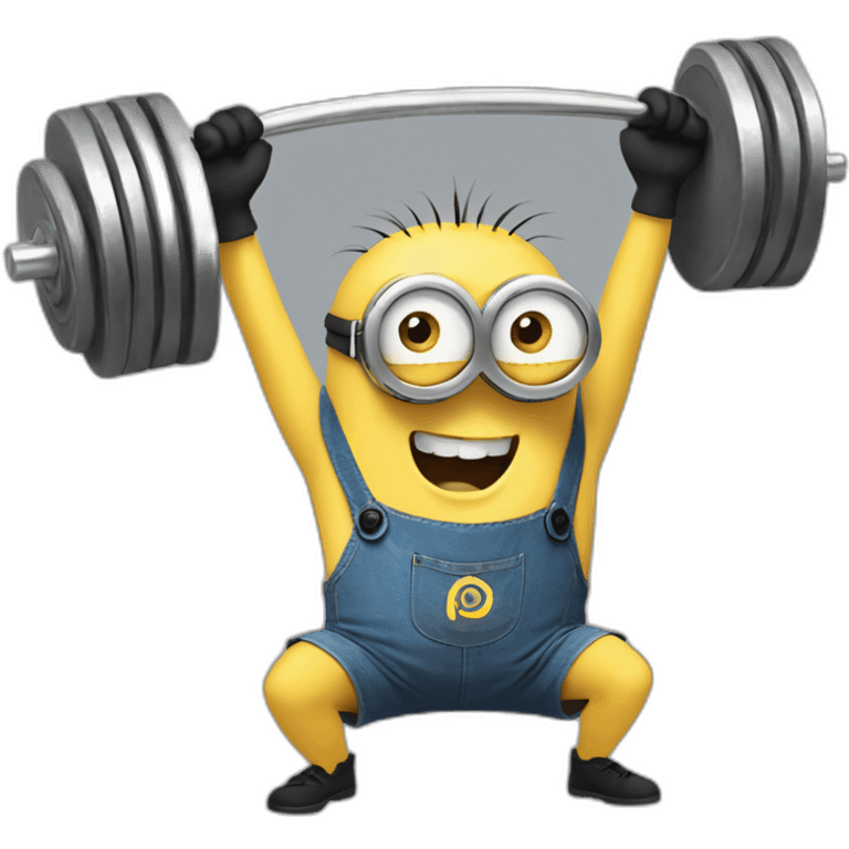 minion Lifting weights  laughs a lot  emoji