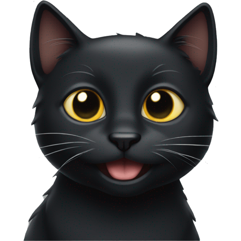 Black Cat happy emoji