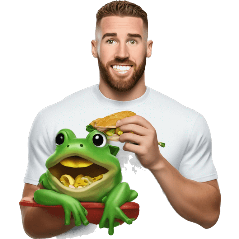 travis kelce eating a frog  emoji