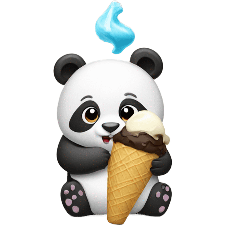 Panda eating ice cream emoji