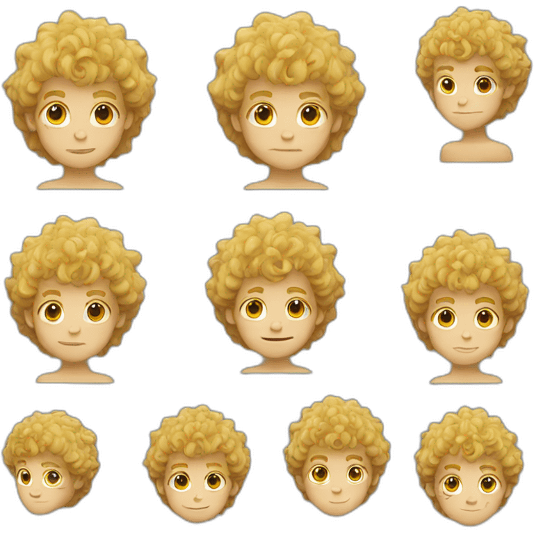 Boy with blond messy and a bit curly hair emoji