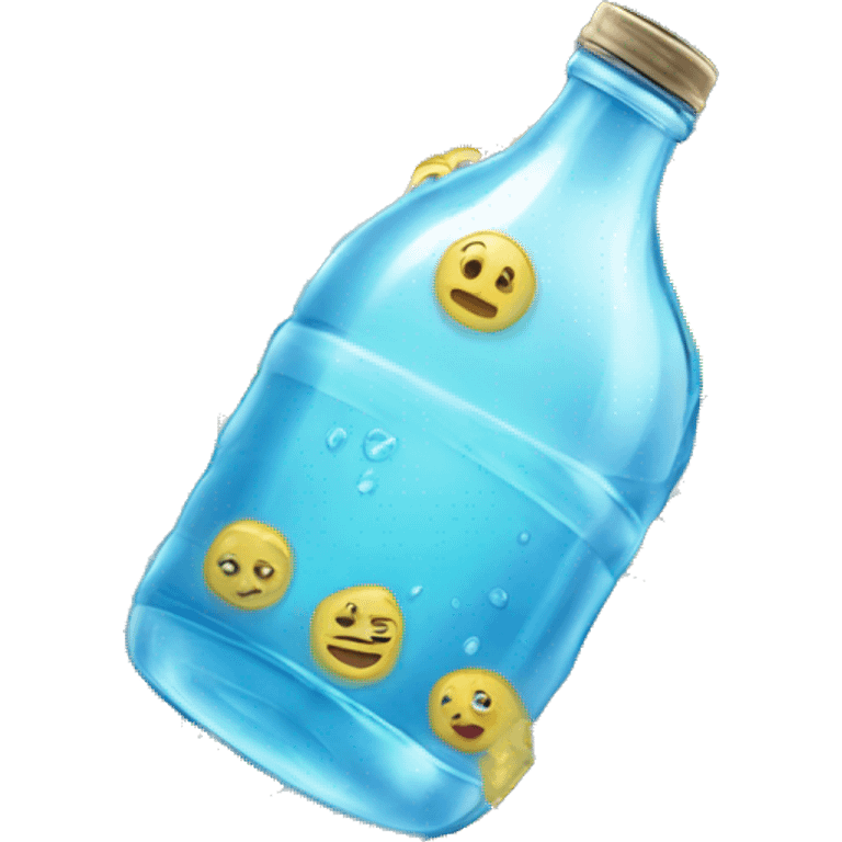 Water botle  sans yeux bouteille d’eau classique emoji