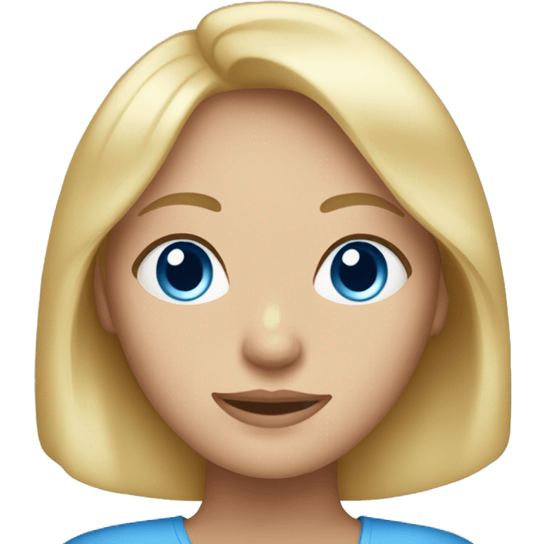 blonde with bob  woman with blue eyes emoji