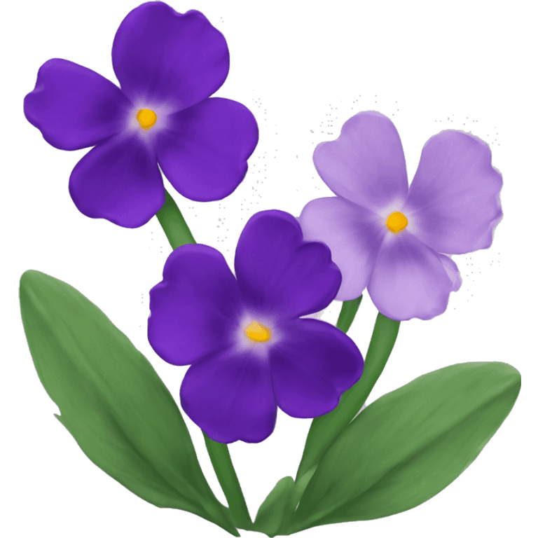 Tres flores violetas  emoji