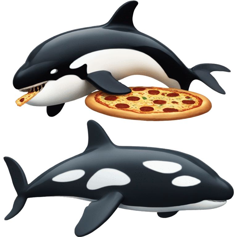 Orca whale eating pizza emoji