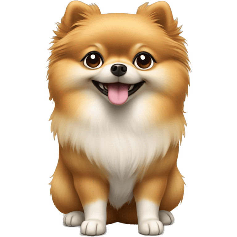 cute Pomeranian dog (Spitz) standing on its hind legs, holding its front paws together to form a heart shape  emoji