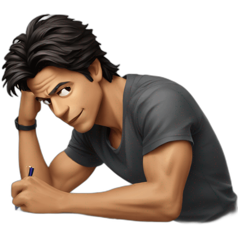 Shahrukh Khan doing homework emoji