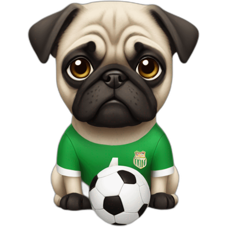 Pug with a soccer jersey with the number 7 emoji