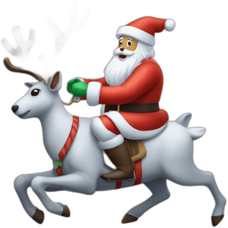 reindeer riding santa emoji