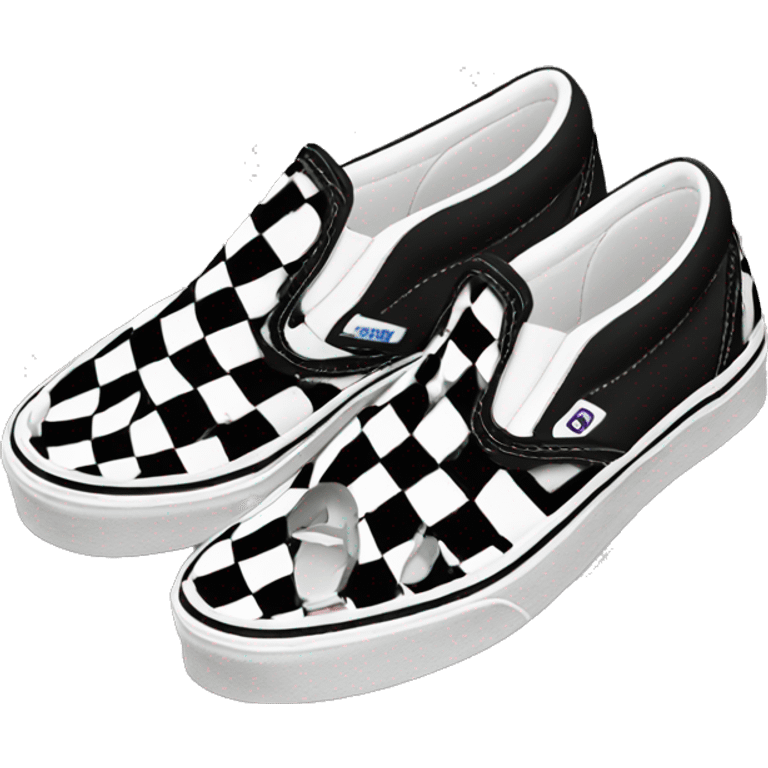 Checkered vans slip on shoes emoji