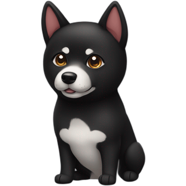 Black shiba inu with hearted eyes emoji