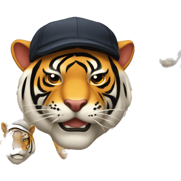 muscular tiger in a koiboy hat emoji