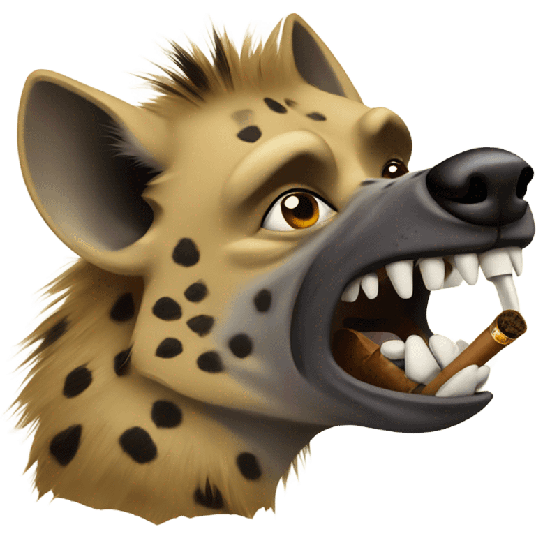 Hyena smoking a cigar emoji