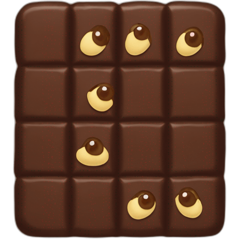 barra de chocolate con ojitos emoji