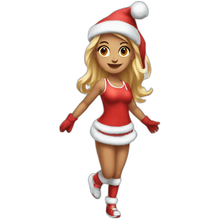 Christmas girl is doing sports\ emoji