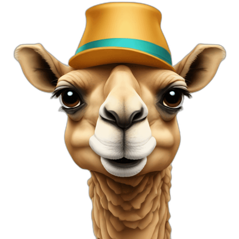 camel with a funny hat emoji