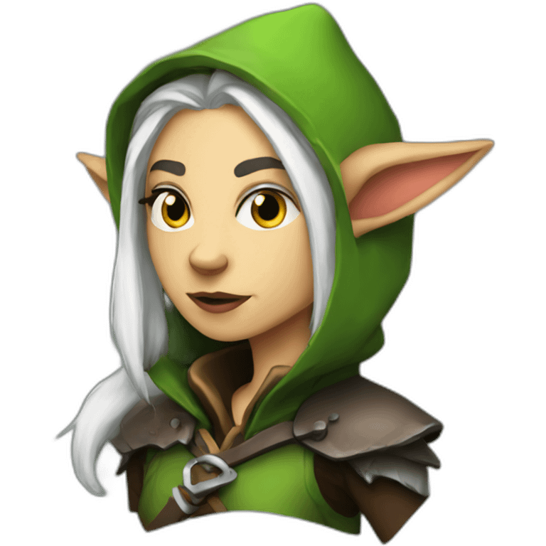 rogue elf with a wolf emoji