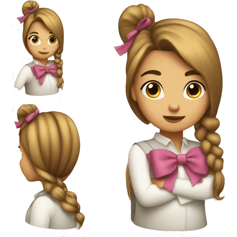 Girl with bow on pony emoji