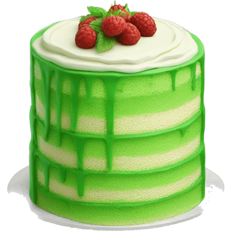 Realistic green layered cake emoji