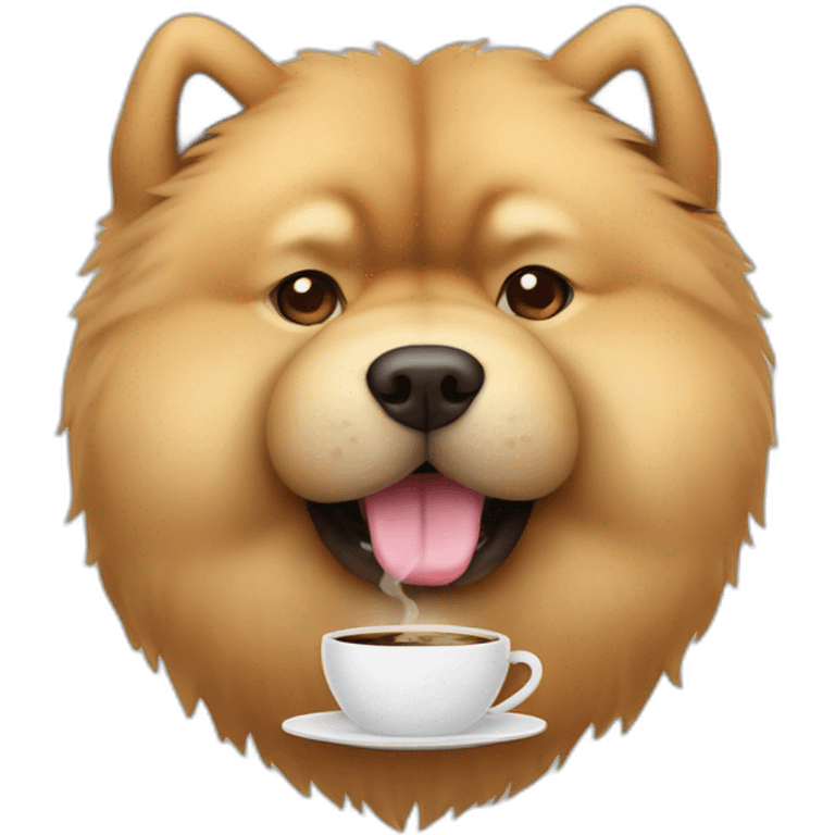 chow chow with coffee emoji