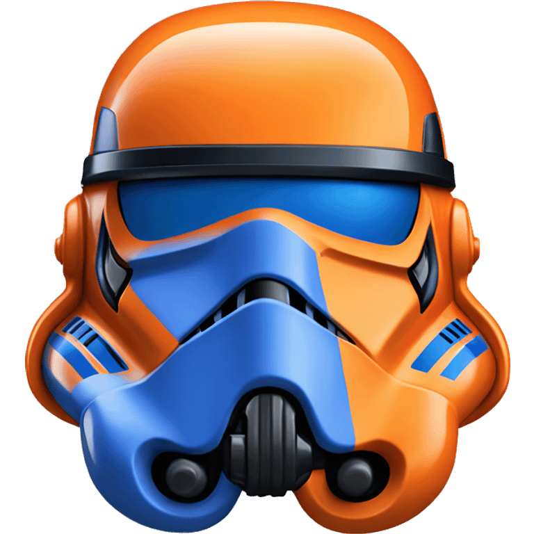 Orange and blue accented stormtrooper helmet  emoji