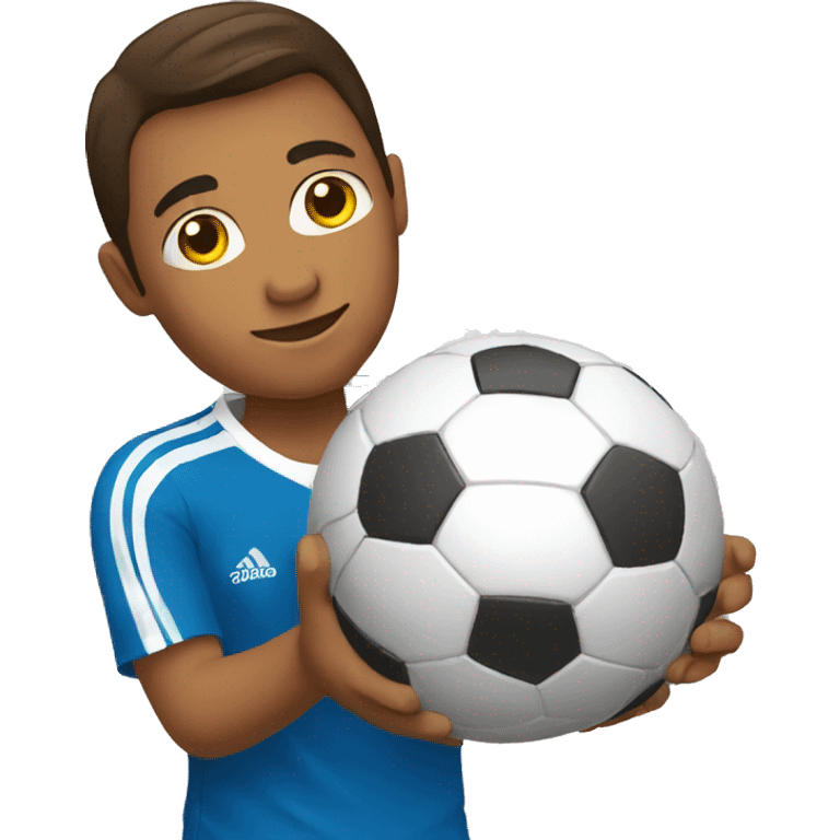 touching a soccer ball with shoulder emoji