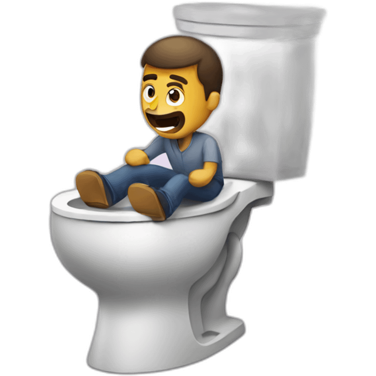 man stuck in toilet emoji