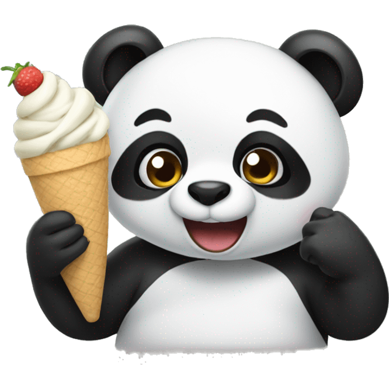 Panda eating ice cream emoji