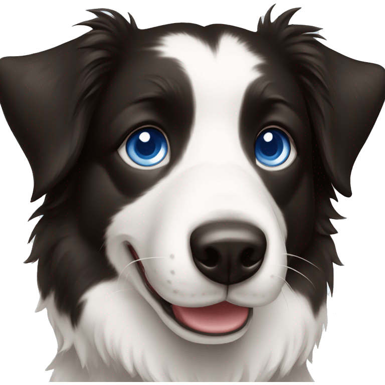 Border collie with blue eyes emoji