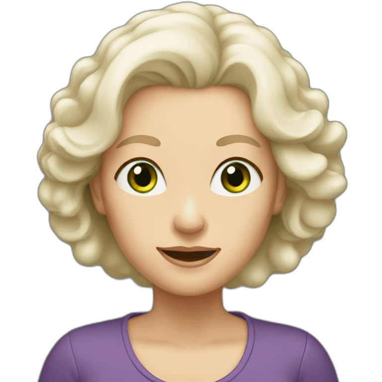 28 old women, white skin, long blond hair, green eyes emoji