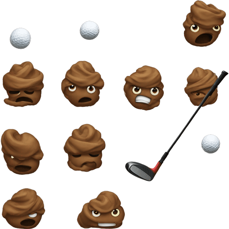 Poop playing golf emoji