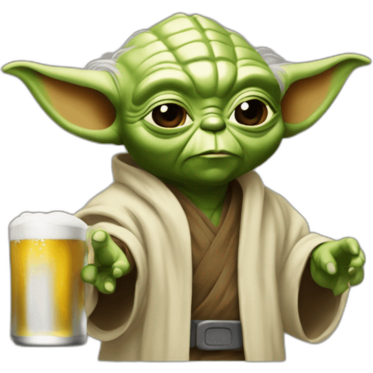 Yoda qui boie une bierre emoji