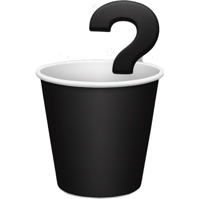 blacked out cup with a question mark emoji