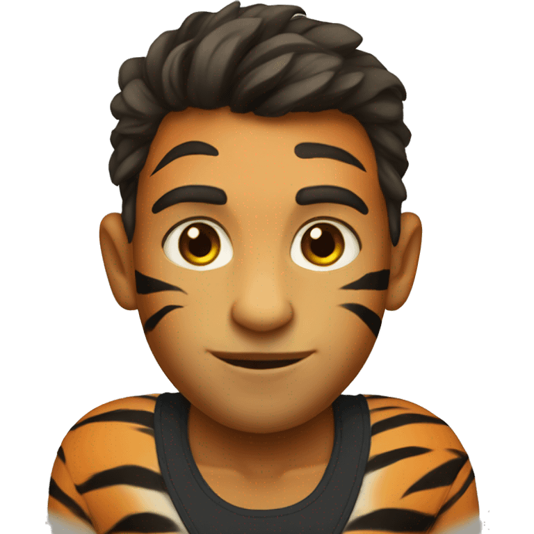 tiger human hybrid with top ha emoji