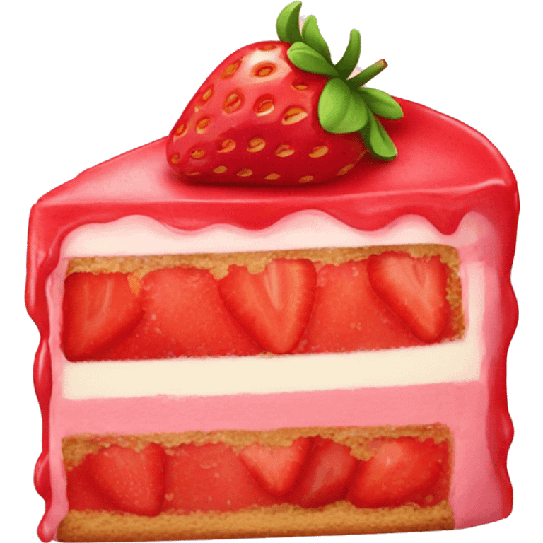 strawberry piece of cake emoji