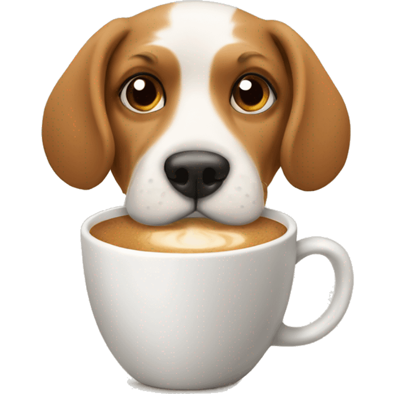 Dog drinking latte emoji