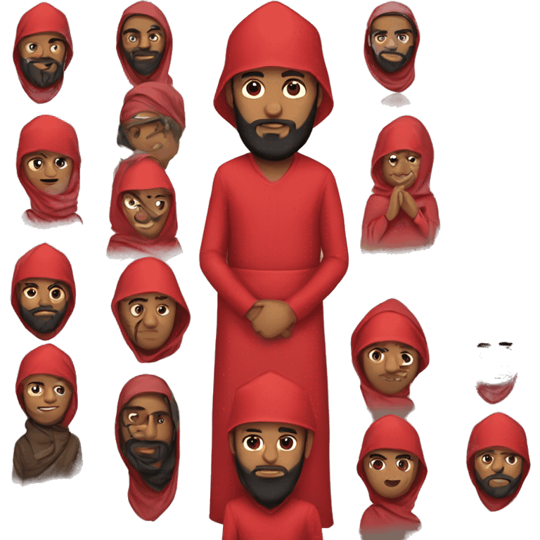 A caliph with red clothes and a laptop emoji