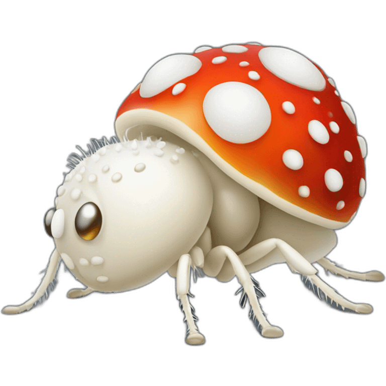 Fly agaric in which all white dots are replaced with eyes emoji