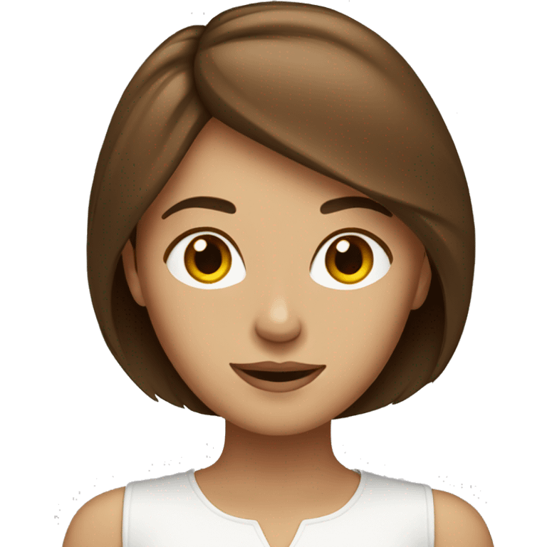 lady with medium brown hair and brown eyes emoji