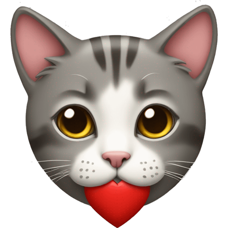 A cat with a heart emoji