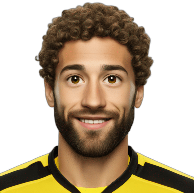 Borussia Dortmund player short beard curly short hair bronwn emoji