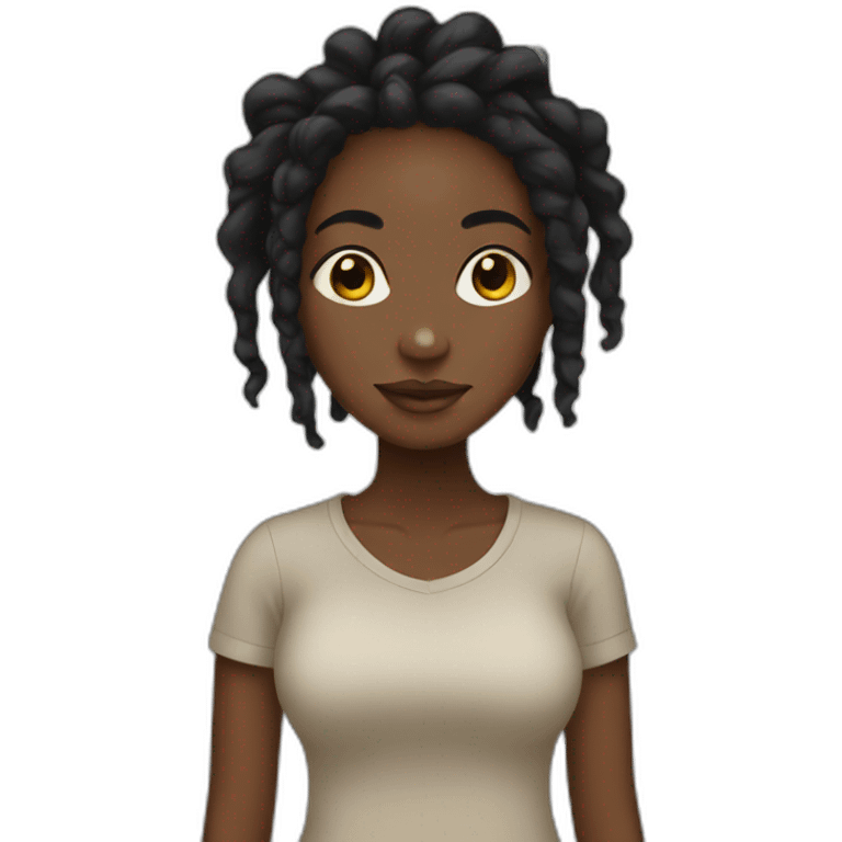 Black girl with locs emoji