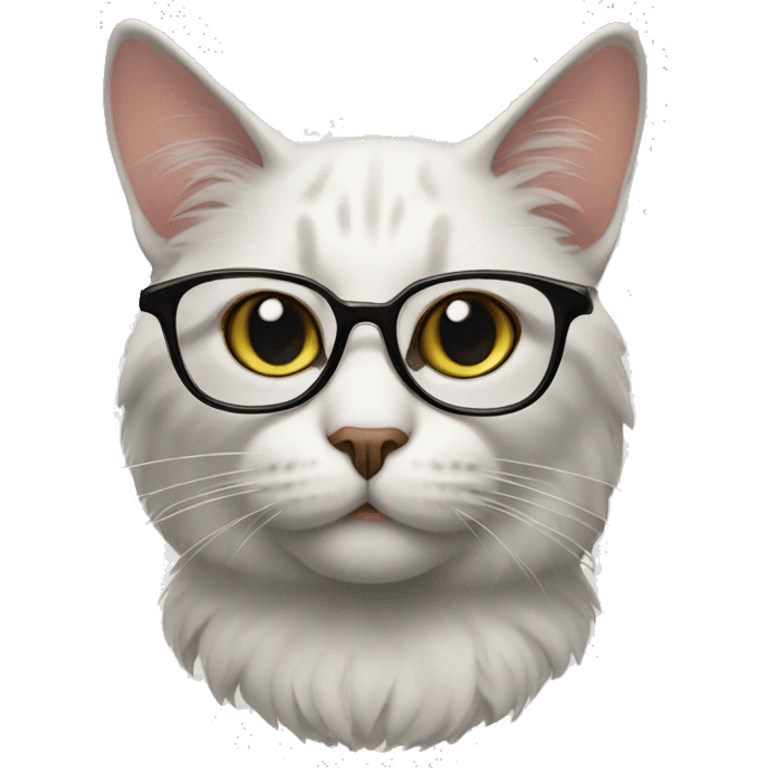 study cat with glasses emoji