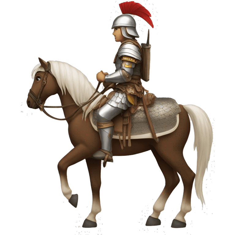 a white avar nomadic soldier on a horse from the side emoji