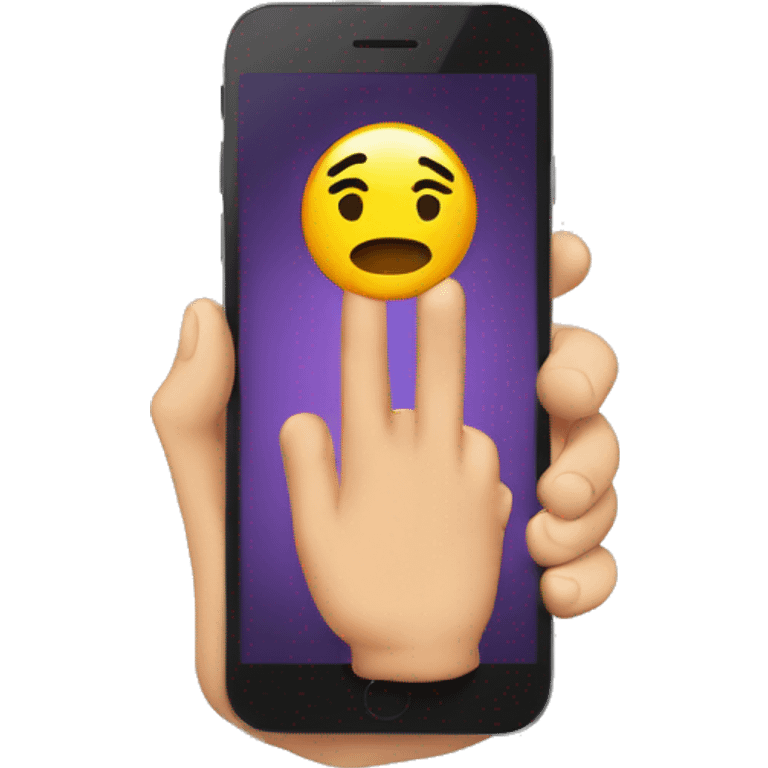 Manos en un celular emoji