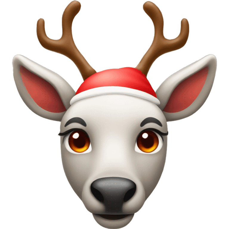 A reindeer with a red glowing nose emoji