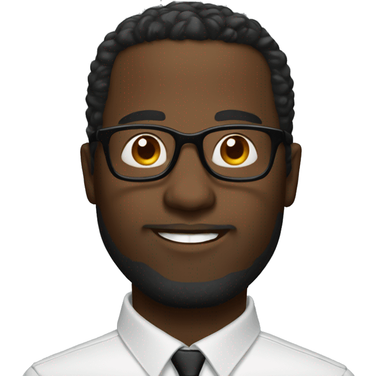 Black bold man with glasses emoji